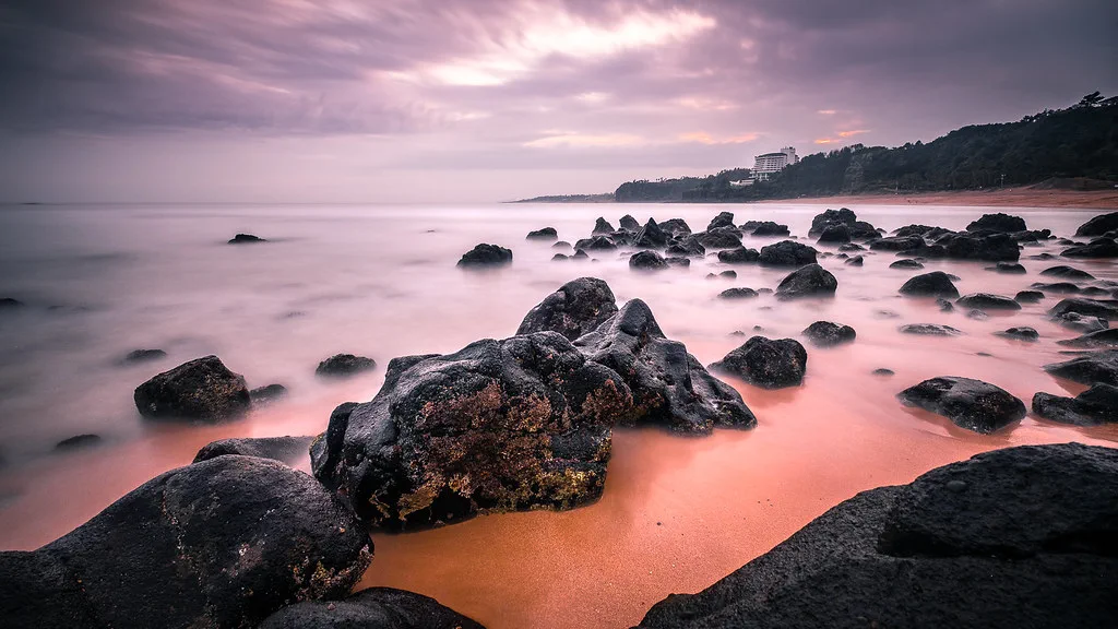 Jungmun Saekdal Beach near the Jungmun Tourism Complex in Jeju